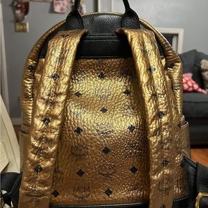 MCM chrome gold bookbag
